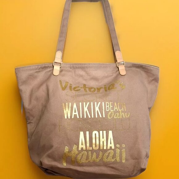 Victoria's Secret SUPERMODELS ESSENTIALS Hawaii Tote Beach Bag Waikiki Oahu NWT - Picture 1 of 5